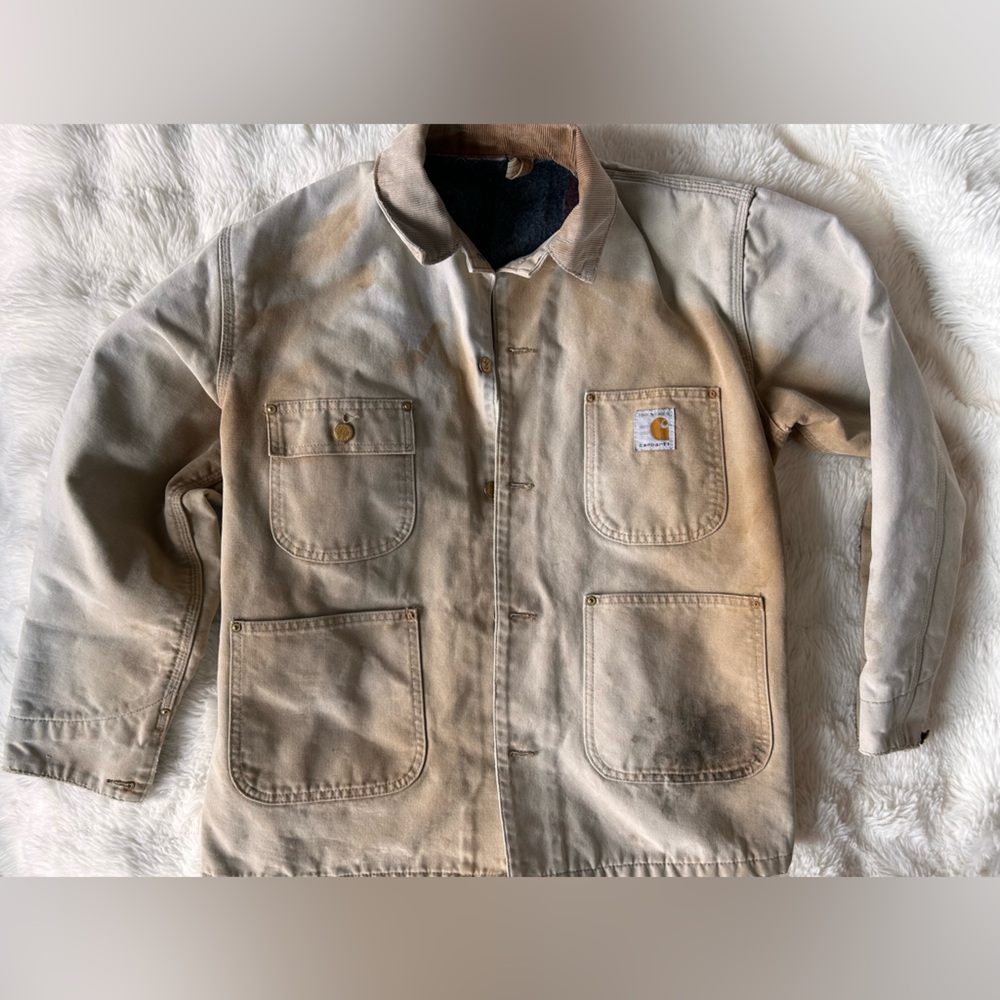 Perfectly Distressed Vintage Carhartt Work Jacket Lined M